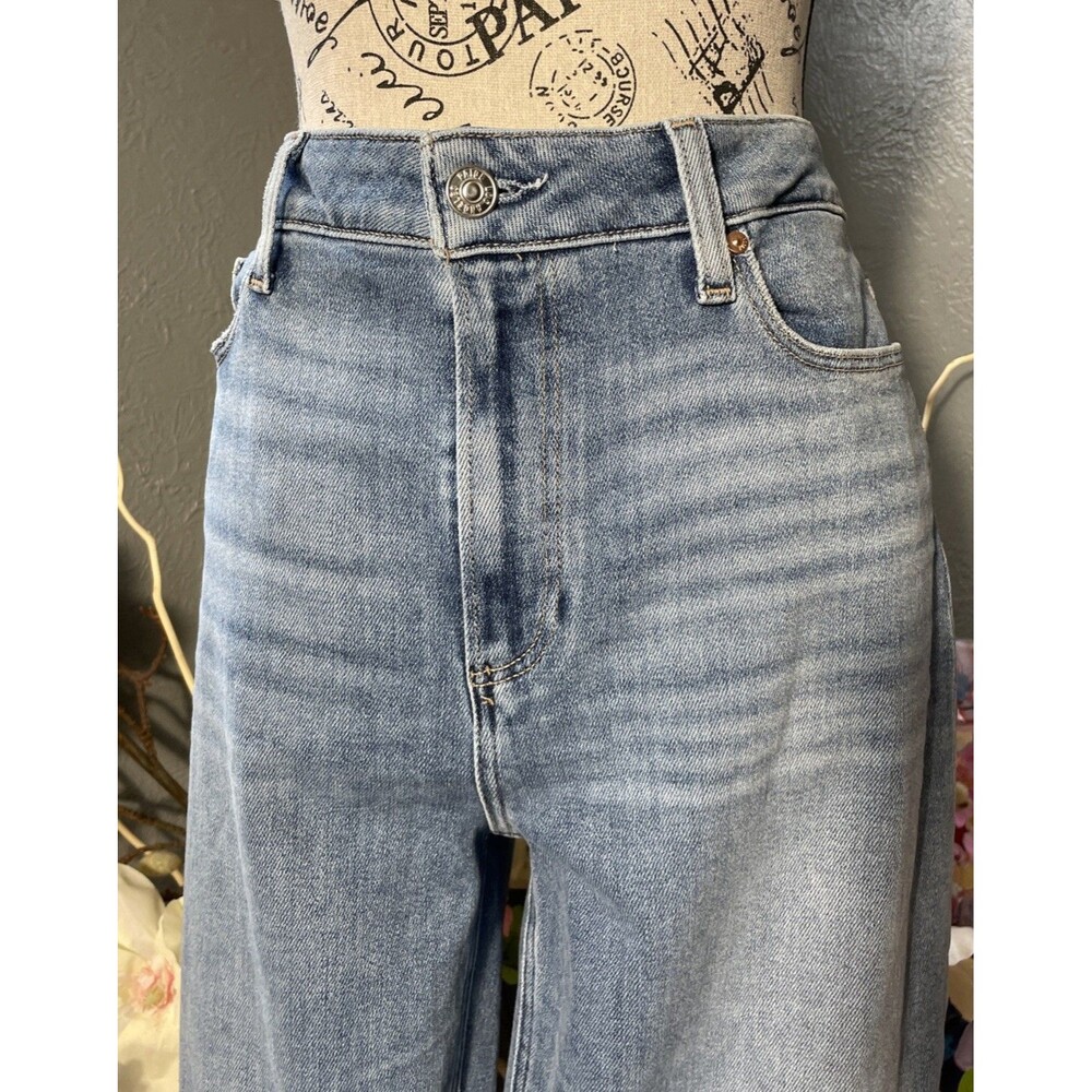 Paige Cindy Jeans Mel Destroyed Hem Ankle Straight Leg Womens Size 32, 28 Inseam - Picture 2 of 14
